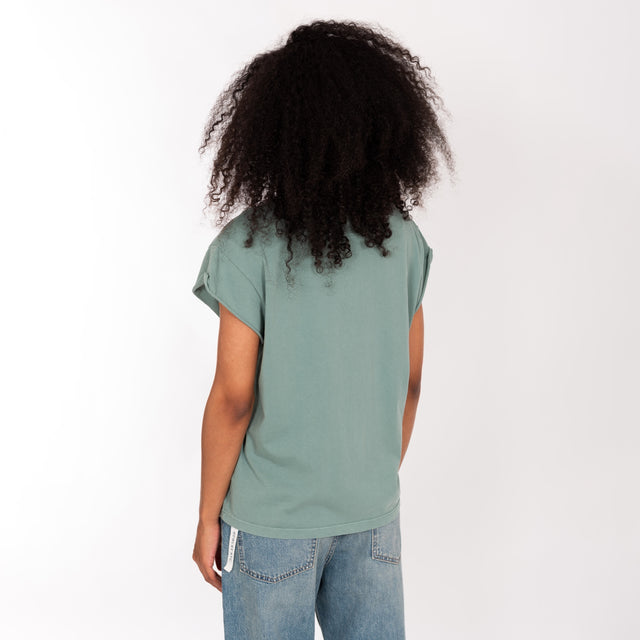 CREW NECK ROLLED UP S/S T-SHIRT - VINTAGE JERSEY - BOXY FIT - Bowery NYC