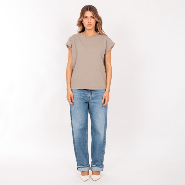 CREW NECK ROLLED UP S/S T-SHIRT - VINTAGE JERSEY - BOXY FIT - Bowery NYC
