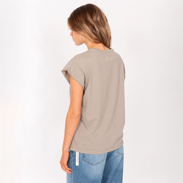 CREW NECK ROLLED UP S/S T-SHIRT - VINTAGE JERSEY - BOXY FIT - Bowery NYC