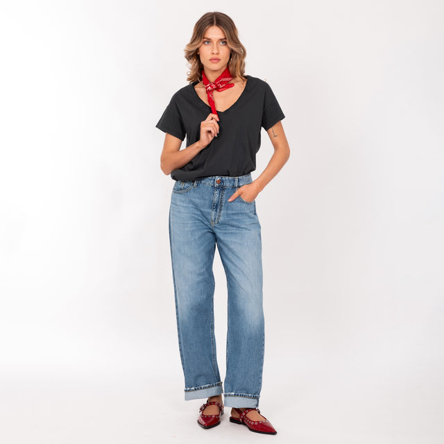 FRAYED CUT CREW NECK  S/S T-SHIRT - SLUB JERSEY - Bowery NYC