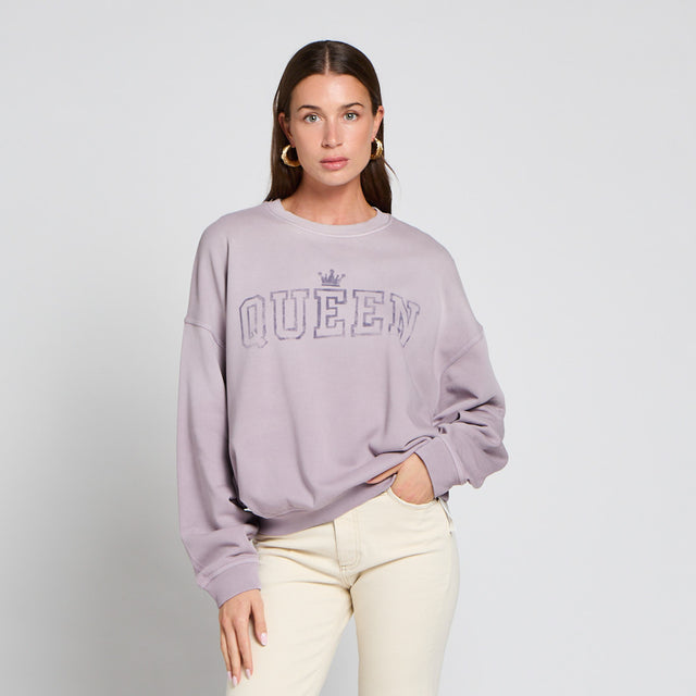 QUEEN GRAPHIC BRUSHED SWEAT