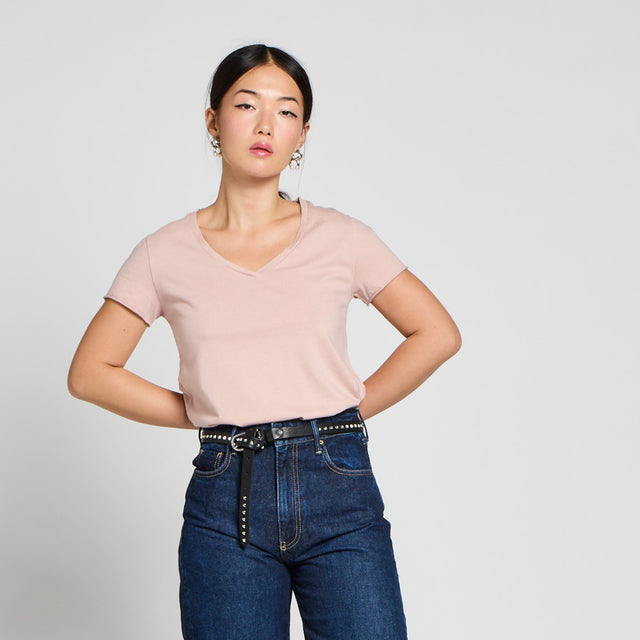 ESSENTIAL V-NECK T-SHIRT - VINTAGE JERSEY - Bowery NYC