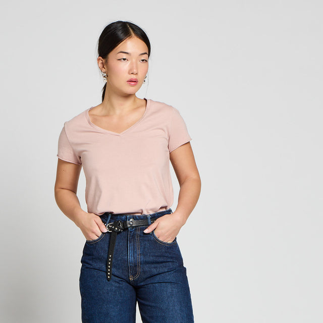 ESSENTIAL V-NECK T-SHIRT - VINTAGE JERSEY - Bowery NYC