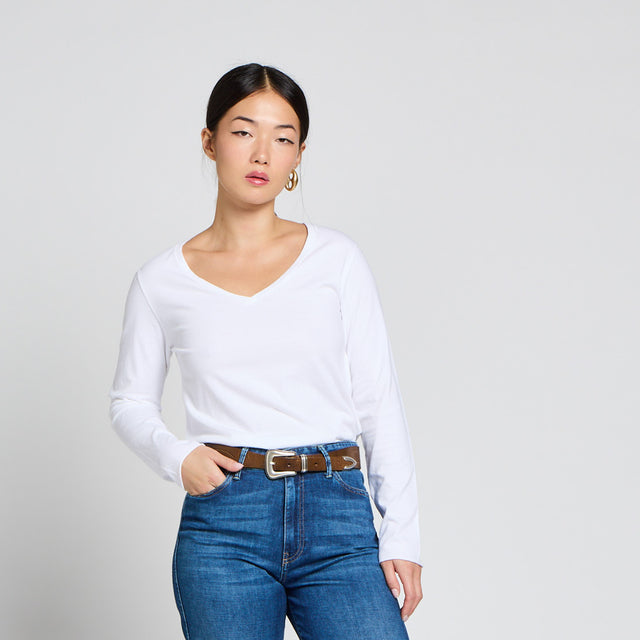 ESSENTIAL V-NECK T-SHIRT - VINTAGE JERSEY - Bowery NYC