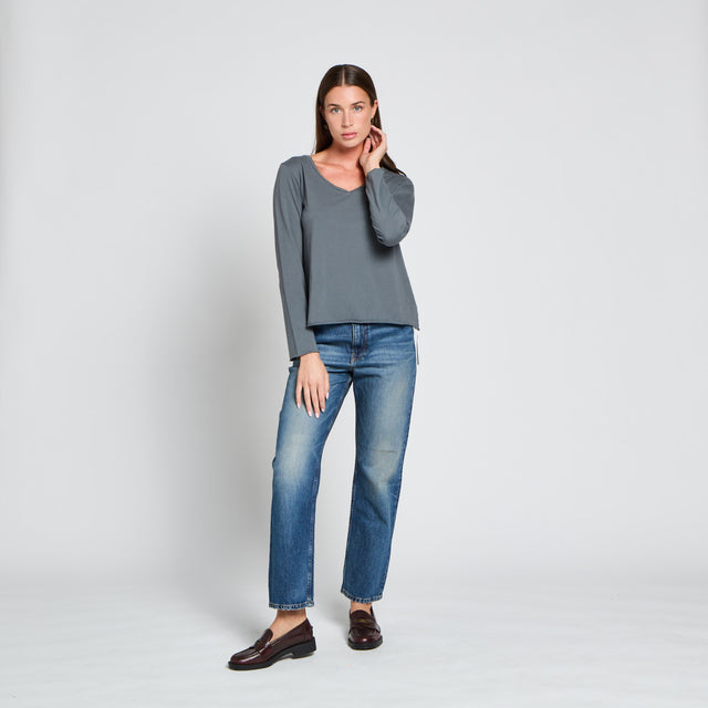 ESSENTIAL V-NECK T-SHIRT - VINTAGE JERSEY - Bowery NYC