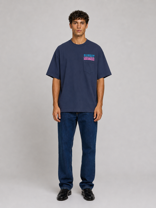 SUNSET T-SHIRT WITH POCKET - HEAVY JERSEY