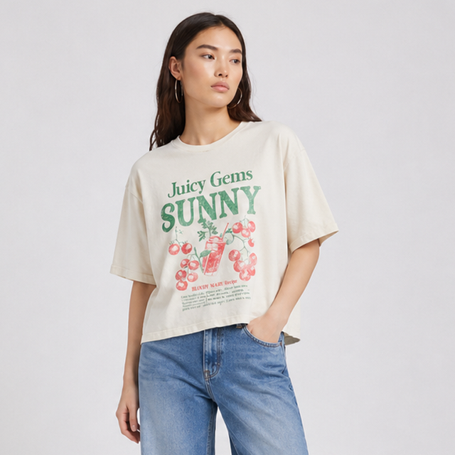 JUICY GEMS SUNNY T-SHIRT - VINTAGE JERSEY - Bowery NYC