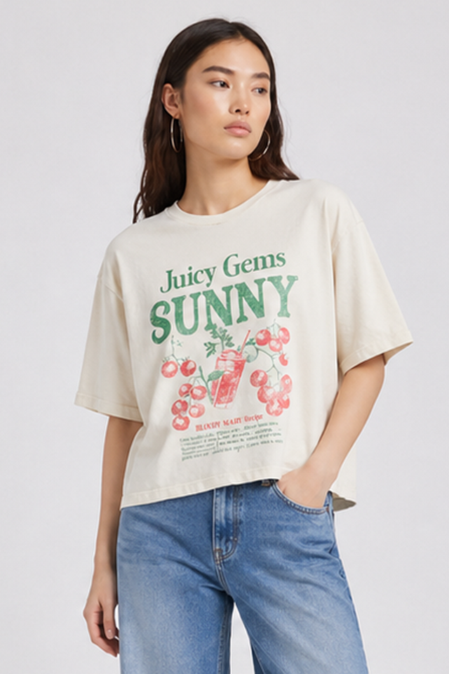 JUICY GEMS SUNNY T-SHIRT - VINTAGE JERSEY - Bowery NYC