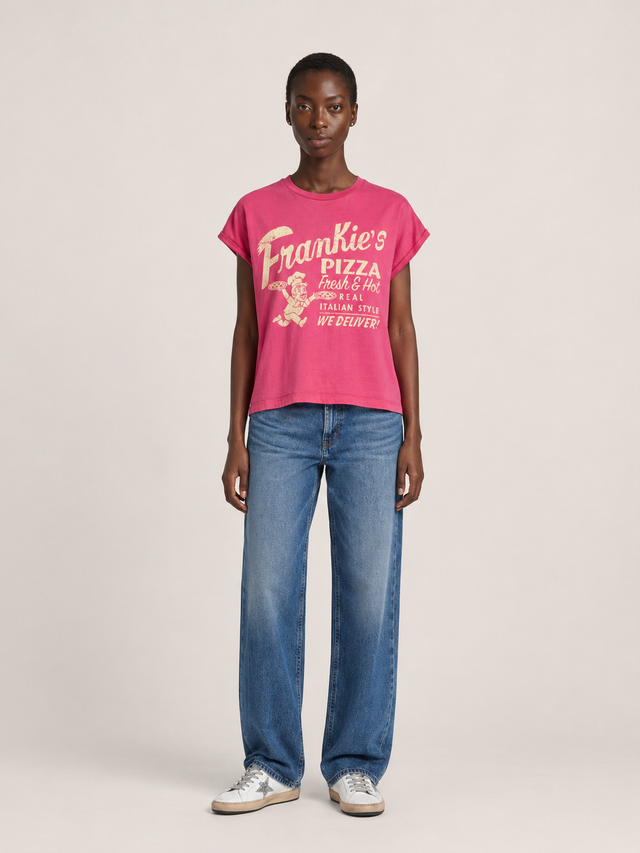 FRANKIE'S PIZZA  ROLLED UP T-SHIRT - VINTAGE JERSEY - Bowery NYC