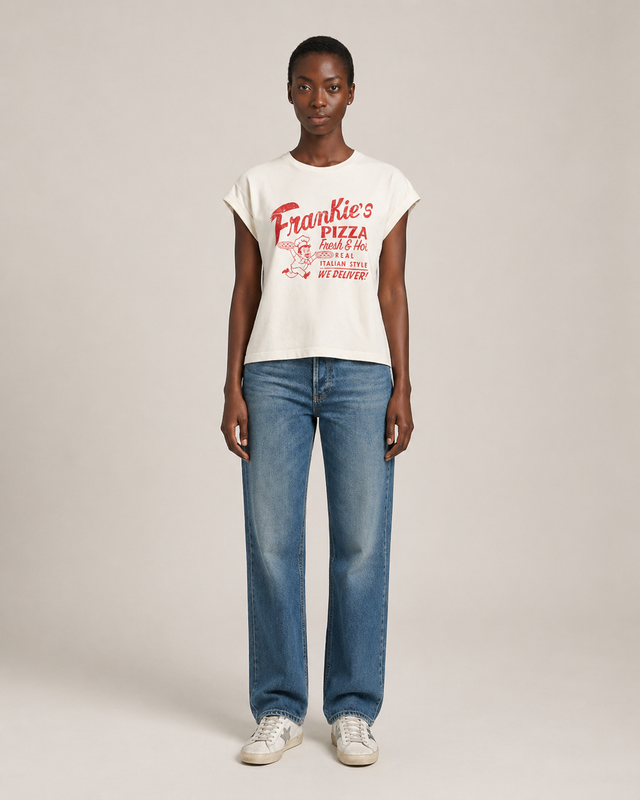 FRANKIE'S PIZZA  ROLLED UP T-SHIRT - VINTAGE JERSEY - Bowery NYC