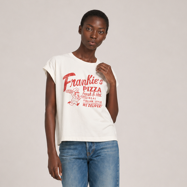 FRANKIE'S PIZZA  ROLLED UP T-SHIRT - VINTAGE JERSEY - Bowery NYC