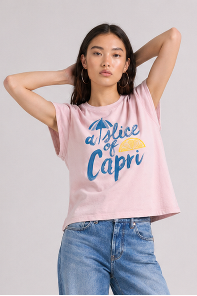 A SLICE OF CAPRI T-SHIRT - SOFT JERSEY - Bowery NYC