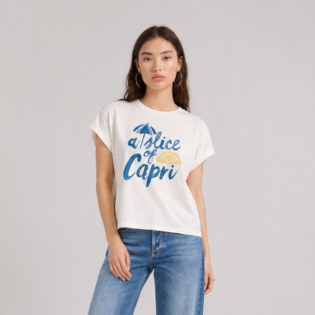 A SLICE OF CAPRI T-SHIRT - SOFT JERSEY - Bowery NYC