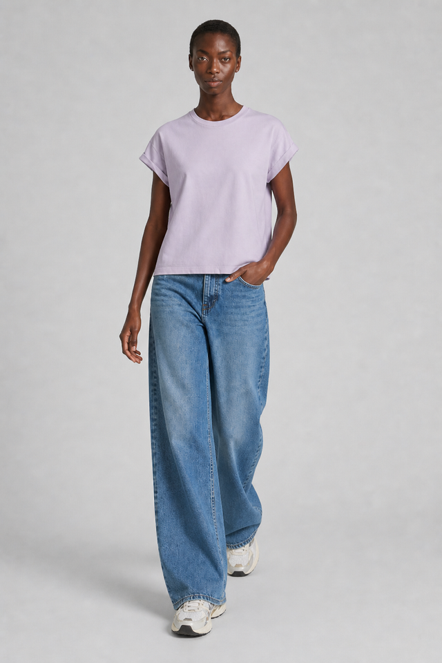 ESSENTIAL ROLLED UP T-SHIRT - VINTAGE JERSEY - Bowery NYC