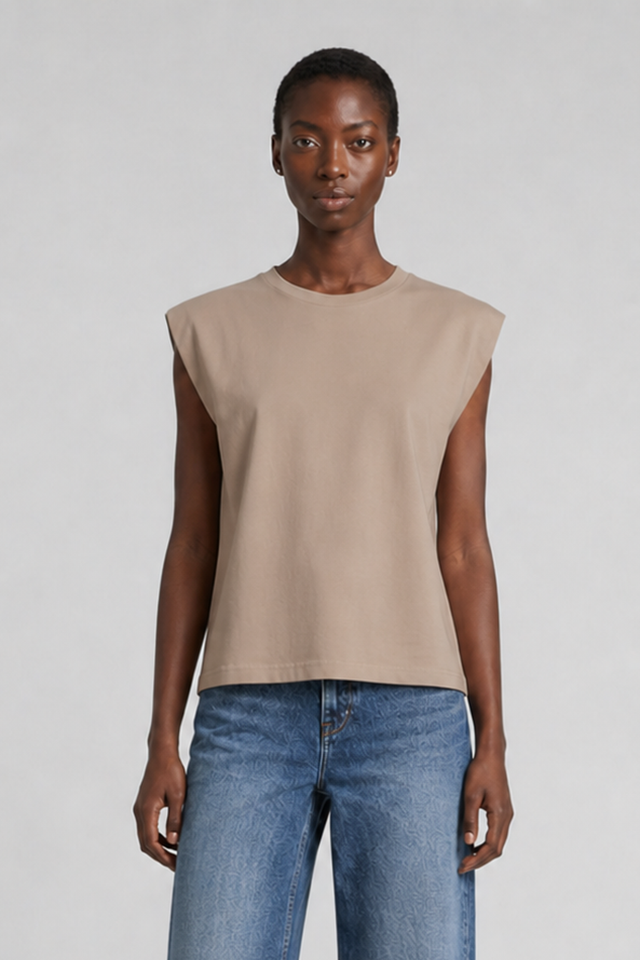 ESSENTIAL PUFF SHOULDER  T-SHIRT - VINTAGE JERSEY - Bowery NYC