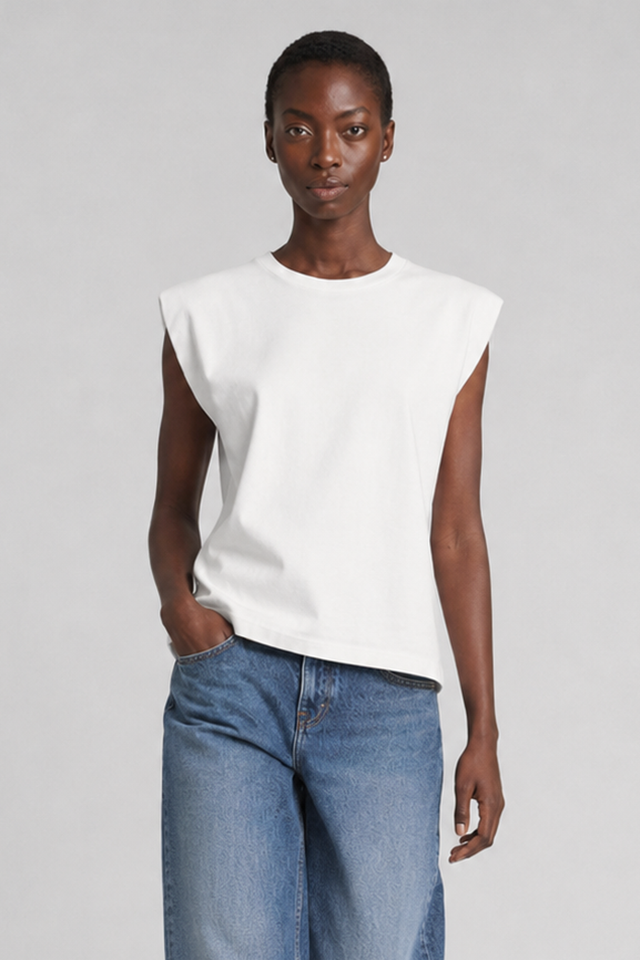 ESSENTIAL PUFF SHOULDER  T-SHIRT - VINTAGE JERSEY - Bowery NYC