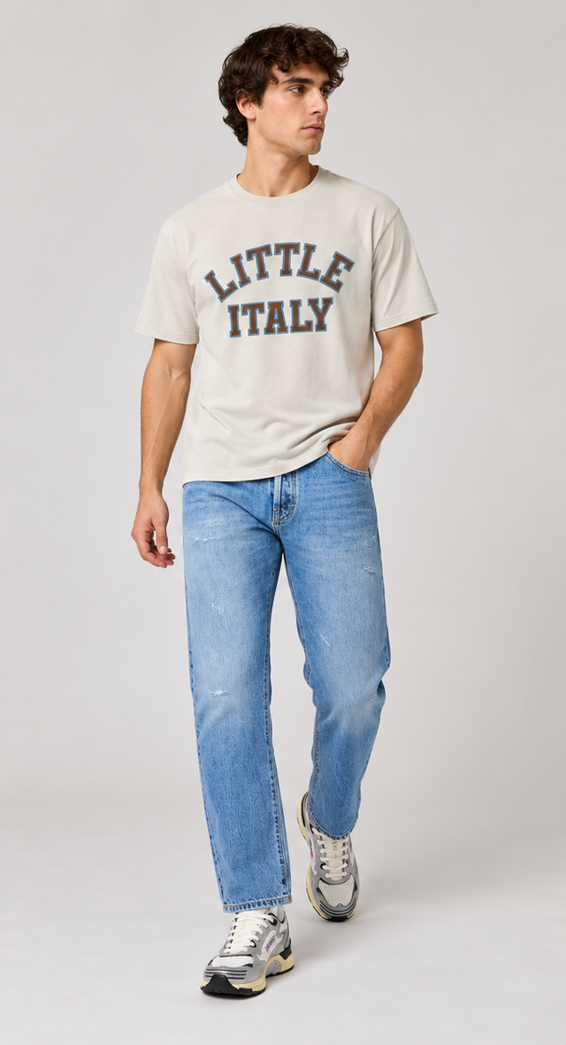 LITTLE ITALY T-SHIRT - HEAVY CARBON PEACHED JERSEY