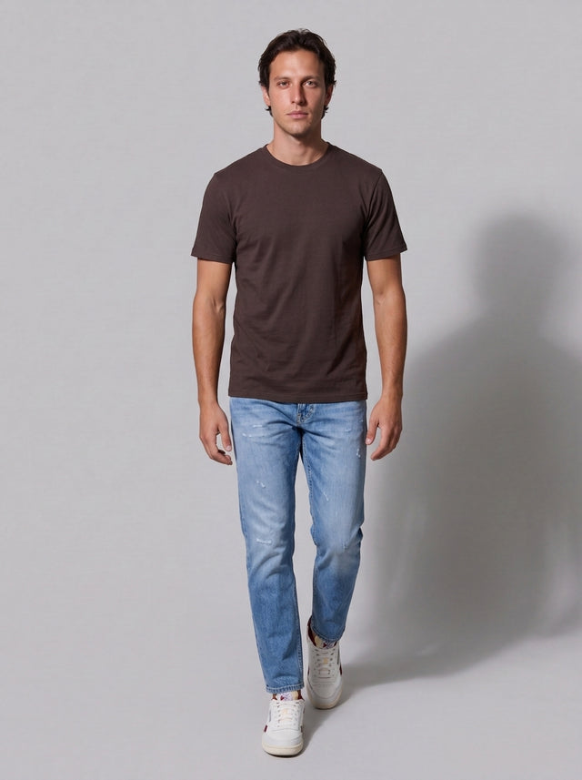 ESSENTIAL T-SHIRT - HEAVY CARBON PEACHED JERSEY - Bowery NYC