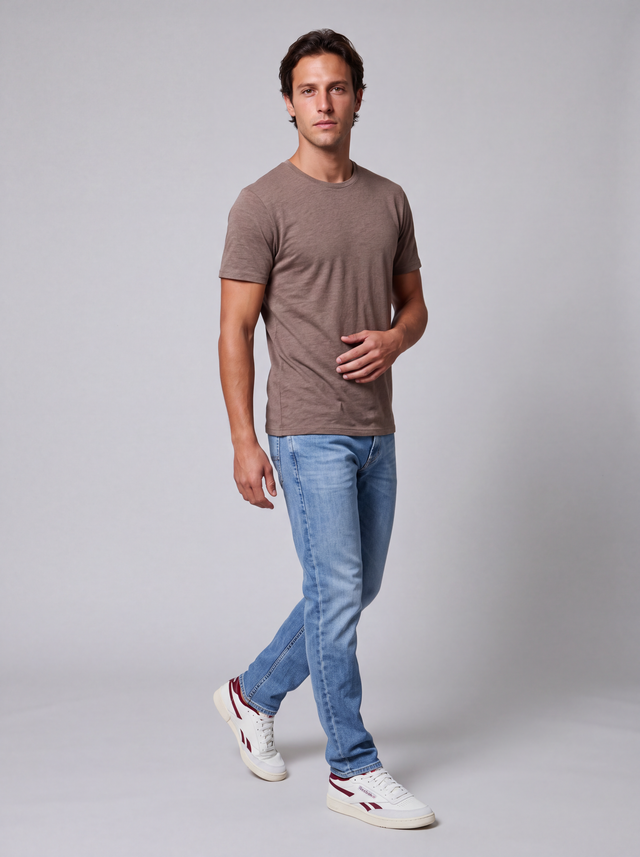 ESSENTIAL T-SHIRT - HEAVY CARBON PEACHED JERSEY - Bowery NYC