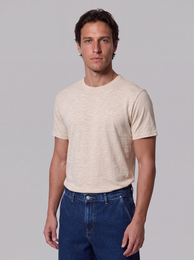 ESSENTIAL T-SHIRT - HEAVY CARBON PEACHED JERSEY - Bowery NYC