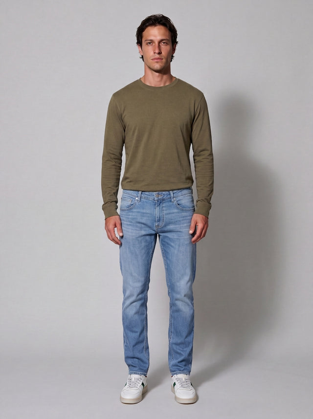 ESSENTIAL T-SHIRT - HEAVY CARBON PEACHED JERSEY- - Bowery NYC