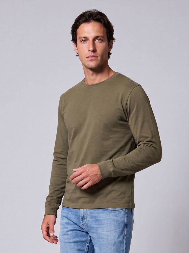 ESSENTIAL T-SHIRT - HEAVY CARBON PEACHED JERSEY- - Bowery NYC