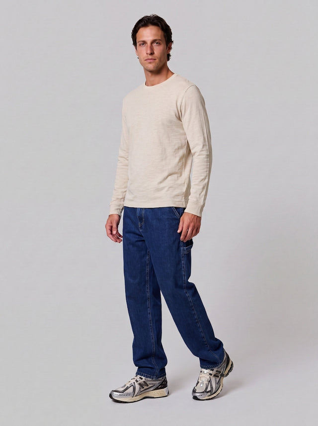 ESSENTIAL T-SHIRT - HEAVY CARBON PEACHED JERSEY- - Bowery NYC