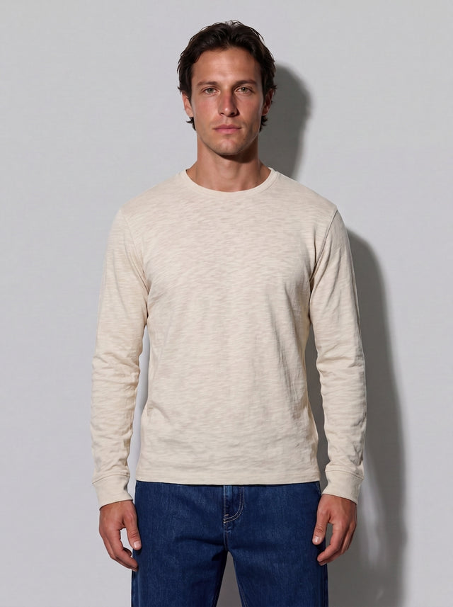 ESSENTIAL T-SHIRT - HEAVY CARBON PEACHED JERSEY- - Bowery NYC